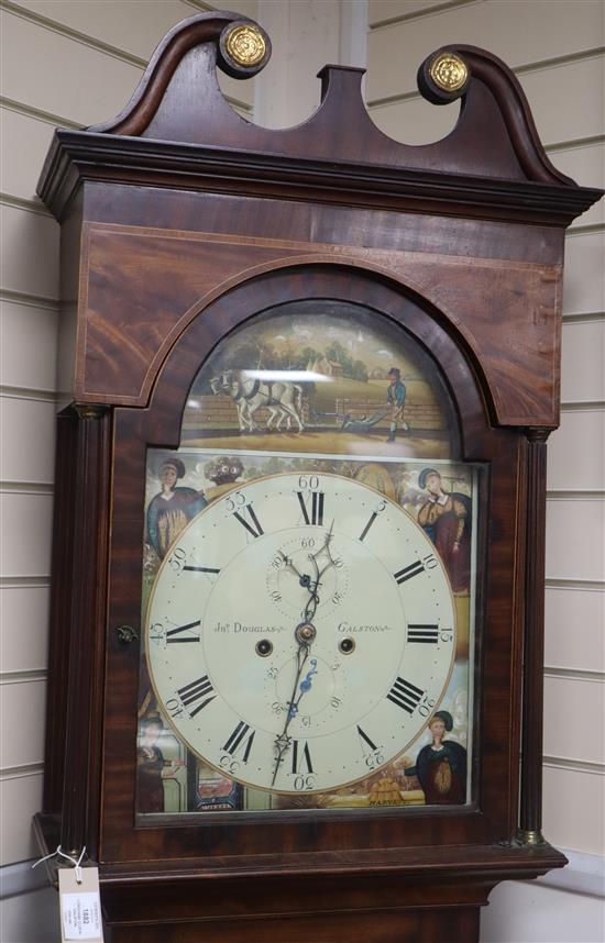 A George III mahogany eight day longcase clock by Douglas Galston H.217cm